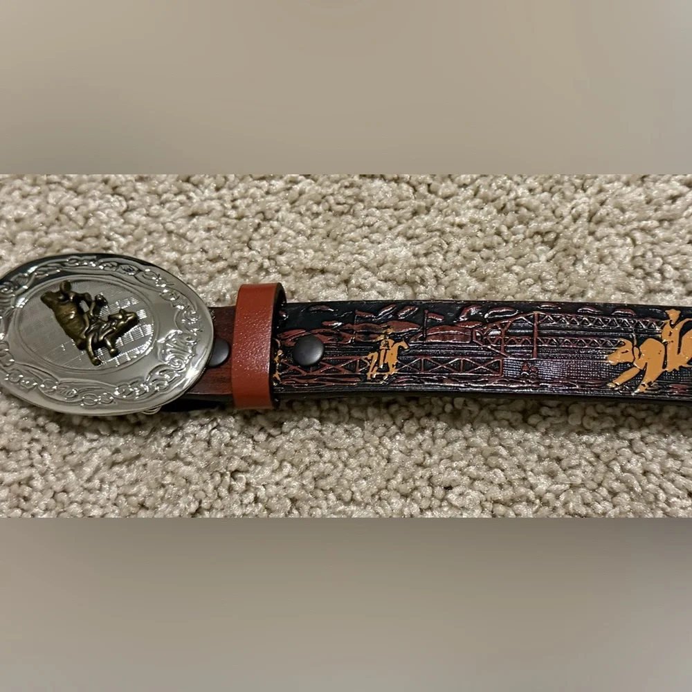 Nocona Boys Bull Rider Cowboy Belt Brown Size 22